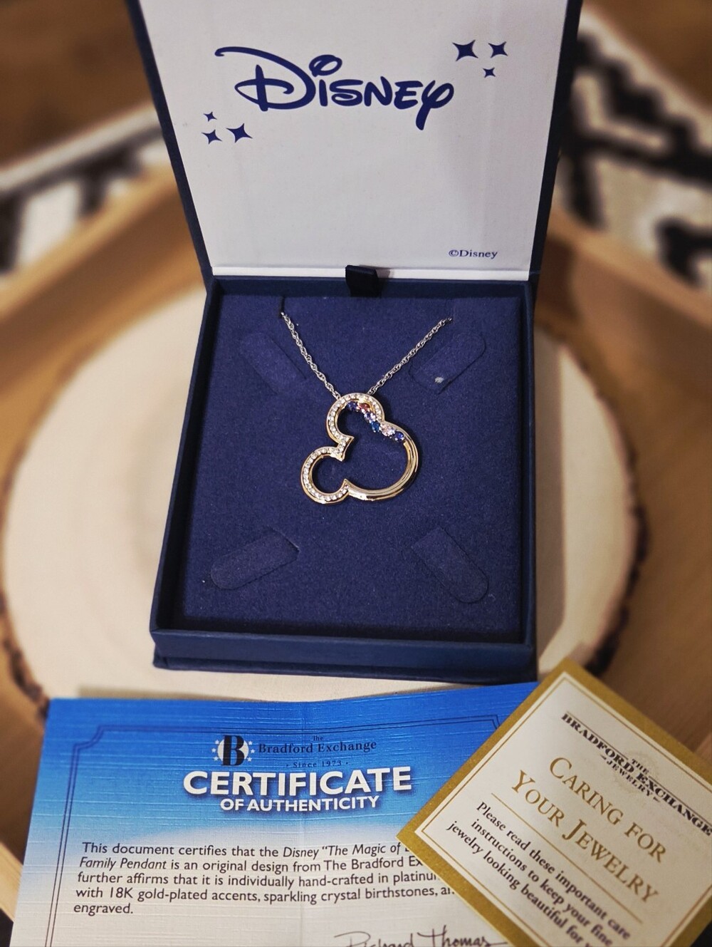 Bradford Exchange 18 Kt Gold And Platinum Plated Brass Disney Pendant